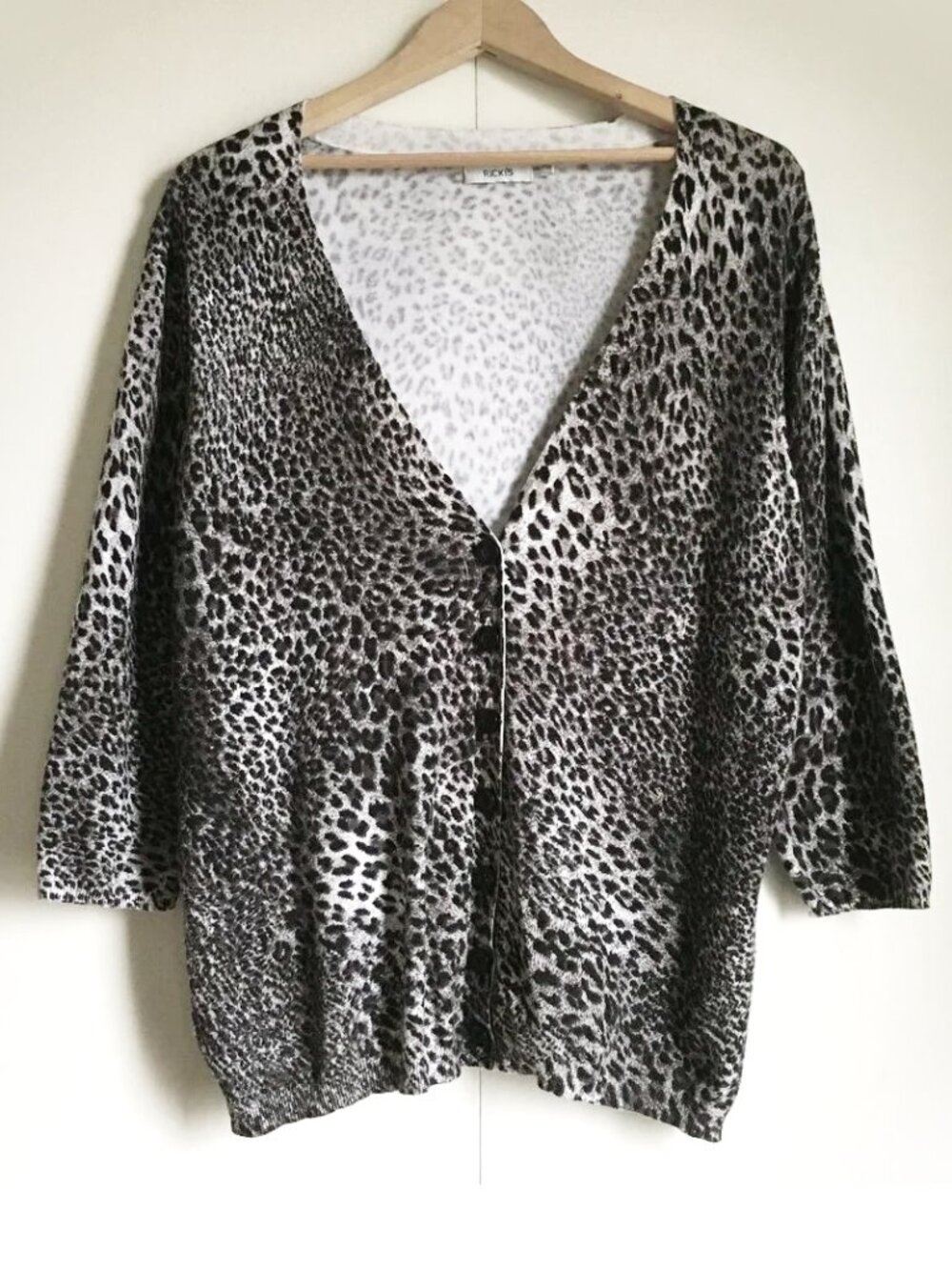Ricki's Kitty Leopard Spot Print Soft Rayon Button Down Cardigan - XXL